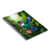 Schwirrender Kolibri zwischen Blättern Notizblock (Rechte Seite)