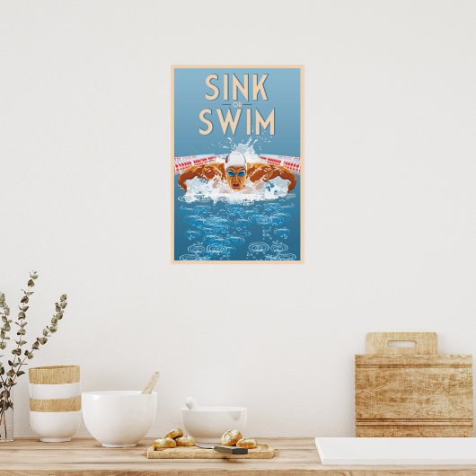 Schwitzen oder Schwimmen, Motivierend Poster (Küche)