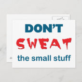 Schwitzen Sie nicht die kleine Postkarte. Postkarte (Vorne/Hinten)