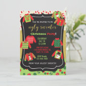 Schwitzen Weihnachten Party Einladung. Einladung (Stehend Vorderseite)