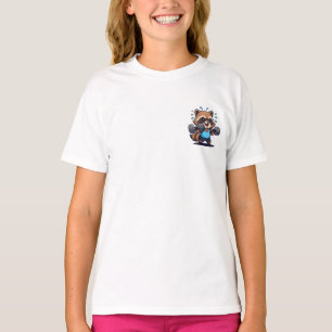 Schwitzender Fitnessstudio-Waschbär beim Gewichthe T-Shirt