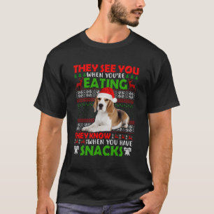 Schwitziger Beagle, den Sie zu Weihnachten essen s T-Shirt