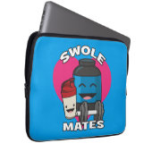 SCHWOLEMATES Funny Bodybuilding Protein Shake Laptopschutzhülle (Vorne Rechts)