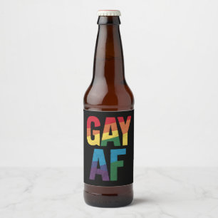 Schwul AF LGBT Stolz Schwules Geschenk Monat des S Bierflaschenetikett