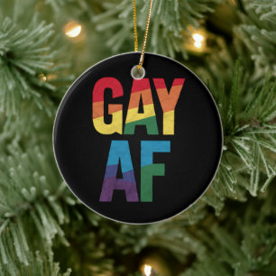 Schwul AF LGBT Stolz Schwules Geschenk Monat des S Keramik Ornament