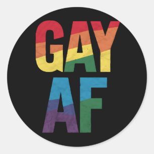 Schwul AF LGBT Stolz Schwules Geschenk Monat des S Runder Aufkleber