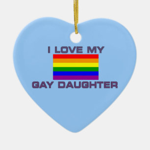 Schwul Lesbisch ICH LIEBE MEINE SCHWULE TOCHTER Keramik Ornament