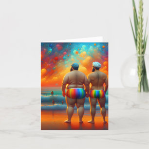 schwul lgbtq ein tag am strand liebe ist liebe dankeskarte