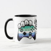 Schwul MLM Pride Level Up Tiger Pfoten Controller Tasse (Links)