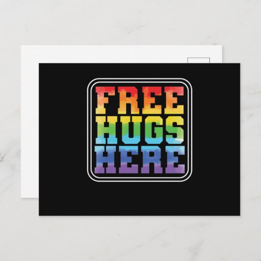 Schwul oder Lesbisch "Free Hugs Here" Postkarte (Vorne/Hinten)