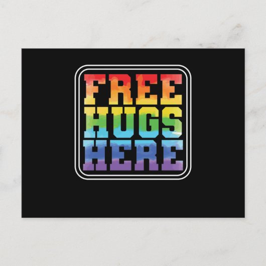 Schwul oder Lesbisch "Free Hugs Here" Postkarte (Vorderseite)