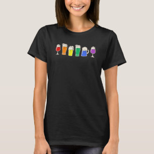 Schwule Bierglas-Regenbogenflagge Lesbisch LGBT St T-Shirt