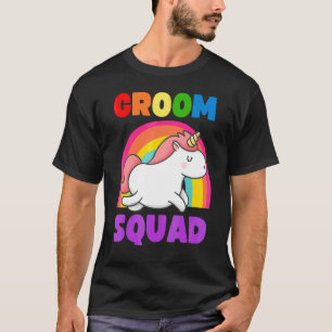 Schwule Bräutigam-Mannschaft Einhorn Lgbt Junggese T-Shirt