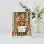 Schwule Eltern, Kinder und Hunde Postkarte (Stehend Vorderseite)