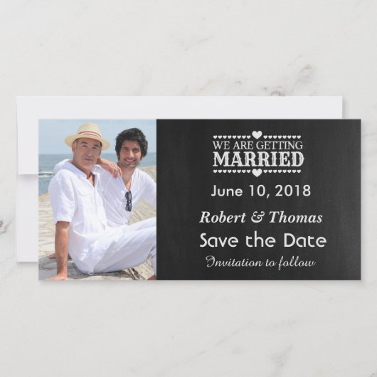 Schwule Foto-Save-the-Date-Karte Save The Date (Vorderseite)
