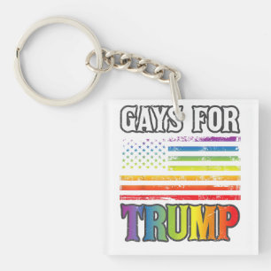 Schwule für Trump LGBT Stolz Schwule Regenbogenfla Schlüsselanhänger