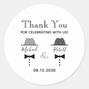 Schwule Hochzeit Danke Favor Runder Aufkleber