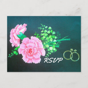 Schwule Hochzeit rosa Nelken personalisierte RSVP Einladungspostkarte