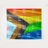 Schwule Hochzeits-Step-and-Repeat-Pride-Flagge Hin Wandteppich (Vorderseite (Horizontal))