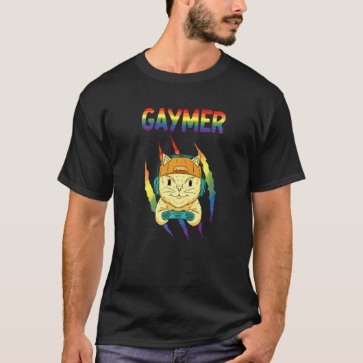 Schwule Katze Lgbtq+ Pride T-Shirt (Vorderseite)