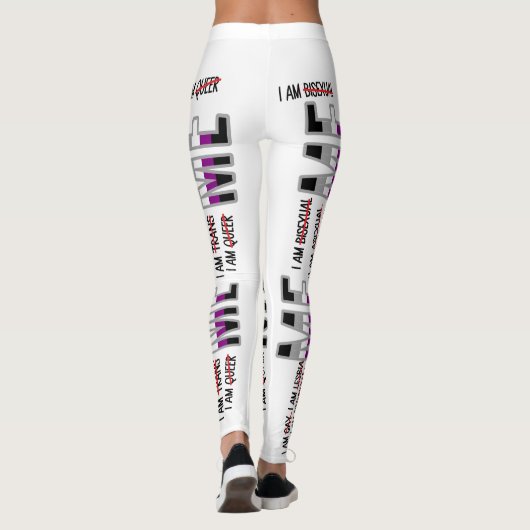 Schwule, Lesben, Bi, Trans, Que, asexuell BIN ICH Leggings (Rückseite)