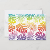 Schwule, lesbische Hochzeitshilfetropische Blätter RSVP Karte (Rückseite)