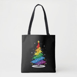 Schwule LGBT-Stolz Regenbogen-Weihnachtsbaum Frohe Tasche