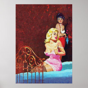 Schwule Liebes-Vintage-Pulp-Magazincover-Kunst Poster