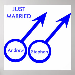 Schwule Liebhaber haben gerade heiraten anpassbare Poster