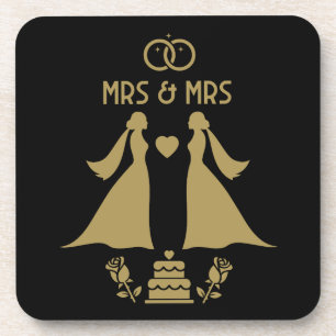 Schwule Mädchen Hochzeitstag Getränkeuntersetzer