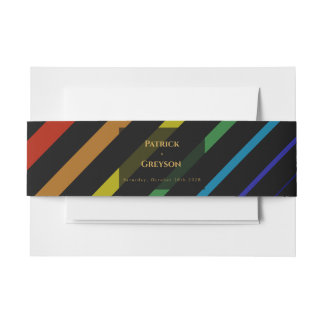 Schwule Männer Hochzeit Eleganter Regenbogen Einladungsbanderole