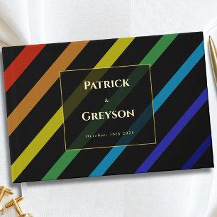 Schwule Männer Hochzeit Eleganter Regenbogen Foto  Gästebuch