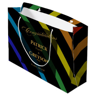 Schwule Männer Hochzeit Eleganter Regenbogen Große Geschenktüte