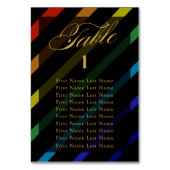 Schwule Männer Hochzeit Eleganter Regenbogen Name Tischnummer (Vorderseite)