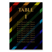 Schwule Männer Hochzeit Eleganter Regenbogen Name Tischnummer (Vorderseite)