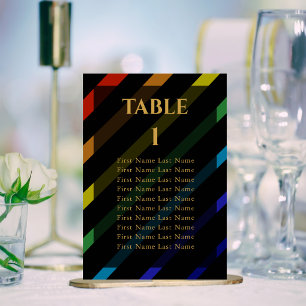 Schwule Männer Hochzeit Eleganter Regenbogen Name Tischnummer