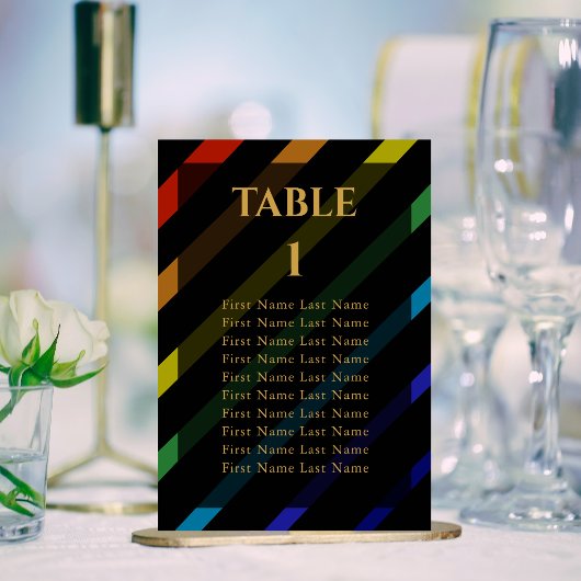 Schwule Männer Hochzeit Eleganter Regenbogen Name Tischnummer