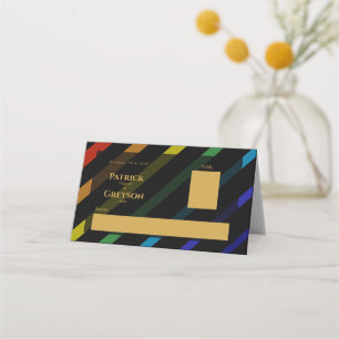 Schwule Männer Hochzeit Eleganter Regenbogen Platzkarte