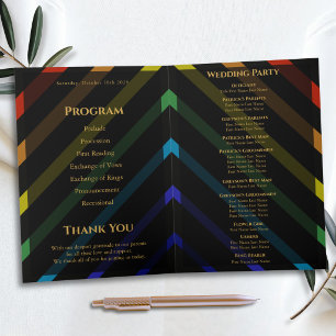 Schwule Männer Hochzeit Elegantes Regenbogen-Faltp Programm