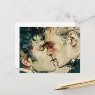 Schwule Männer küssen sich die Schönheit der Liebe Postkarte