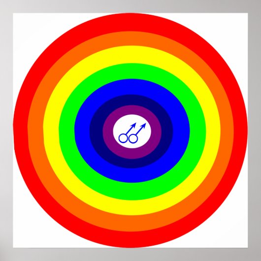 Schwule Männer Rund Regenbogen Poster (Vorne)