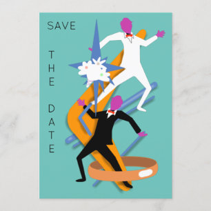 SCHWULE MÄNNERHOCHZEIT SAVE THE DATE von Slipperyw Einladung