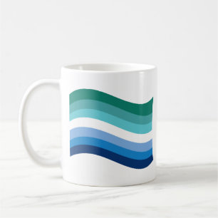 Schwule männliche Pride Azure-Wellenflagge Kaffeetasse