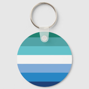 Schwule männliche Pride-Flagge (Azure) Schlüsselanhänger