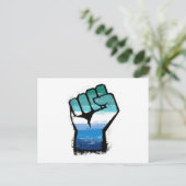Schwule männliche Protestfaust Postkarte (Stehend Vorderseite)