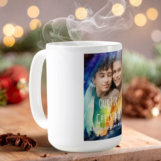 Schwule Nordlichter Aquarell-Feiertage Foto Kaffeetasse