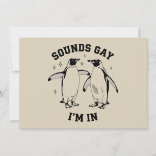 Schwule Pinguin-Sounds Gay Ich Bin In Vintage Quee Einladung