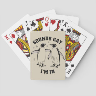 Schwule Pinguin-Sounds Gay Ich Bin In Vintage Quee Spielkarten