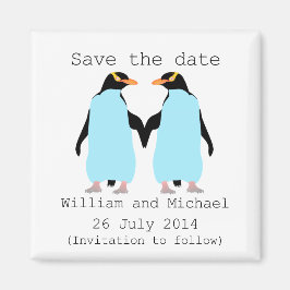 Schwule, Pinguine halten Save the Date Hände Magnet