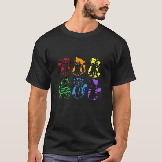 Schwule Pride-Katzen Lg T-Shirt (Vorderseite)